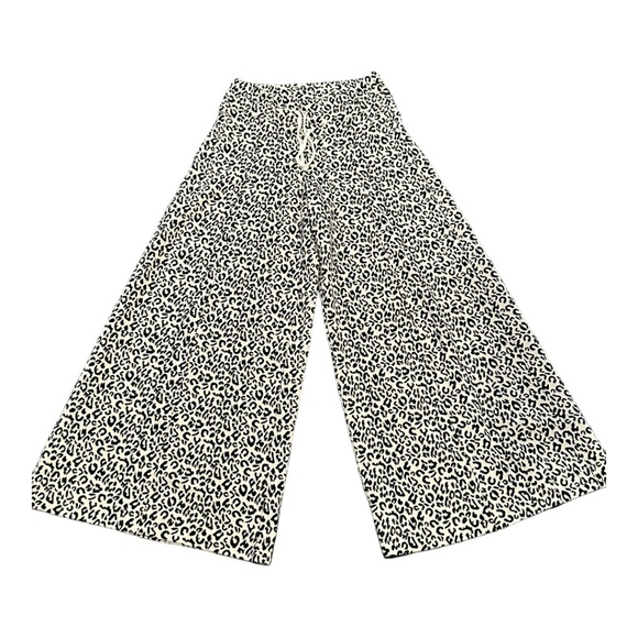 Free People Pants - Free People Cheetah Leopard Animal Print Wide Leg Relaxed Knit Lounge Pants S